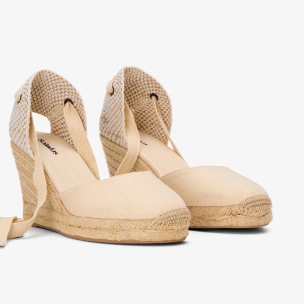 Soludos Marseilles wedge Cream Espadrilles